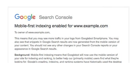 Mobile first indexing by Google